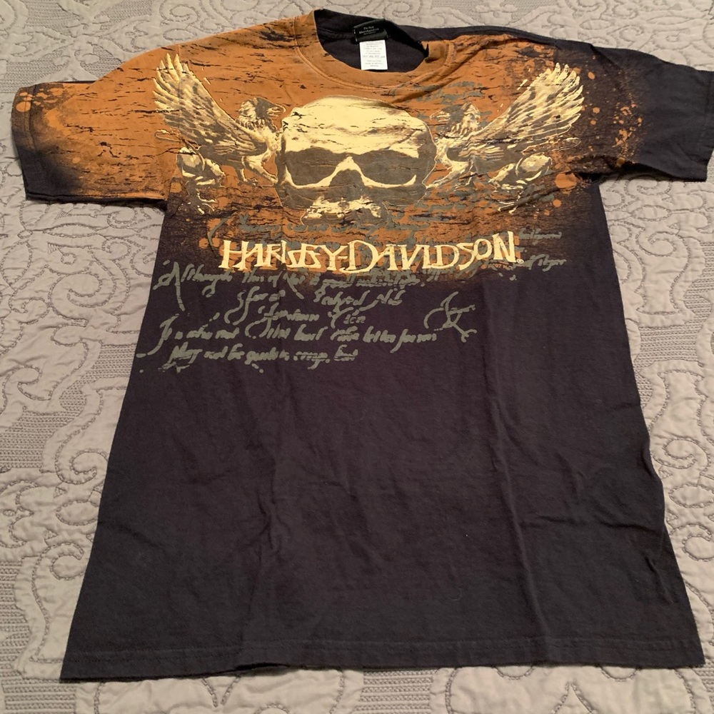 Harley Davison mens skull & eagle tshirt